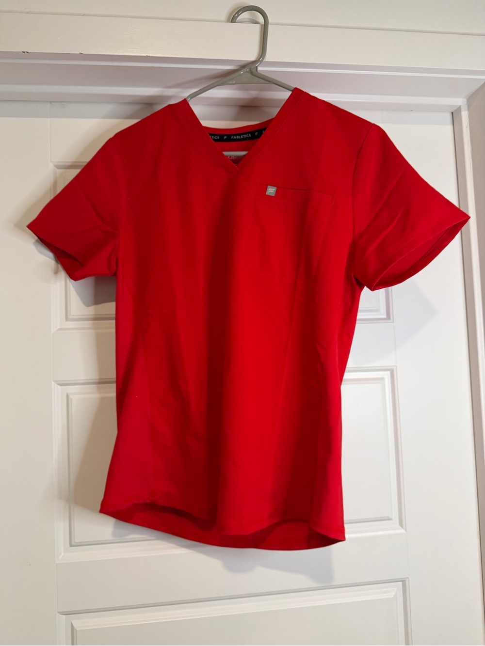 Unbranded Men’s Red V-Neck Scrub Top